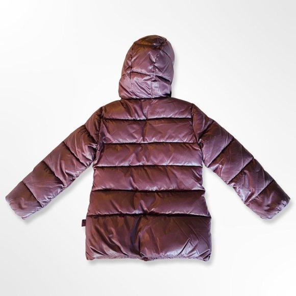 United Colors of Benetton Plum Puffer 3/4 length Jacket Size Small (6-7) - Picture 2 of 5